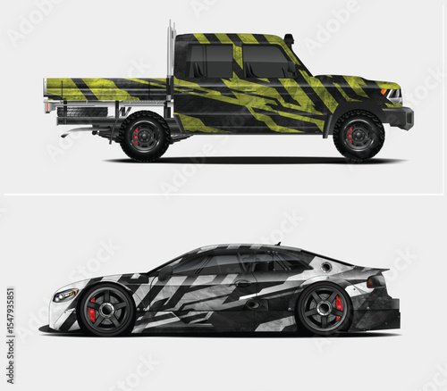 Custom Car and Truck Wraps with Aggressive Designs