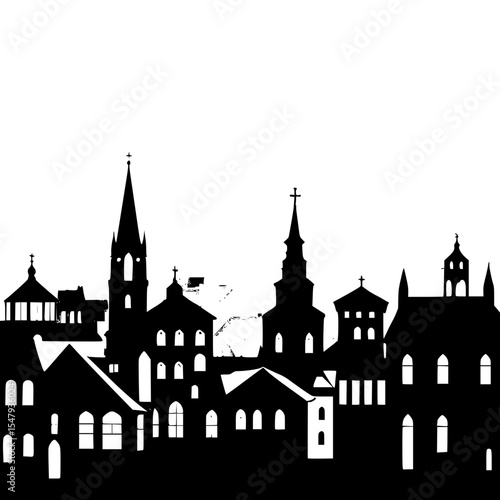 silhouette of the church