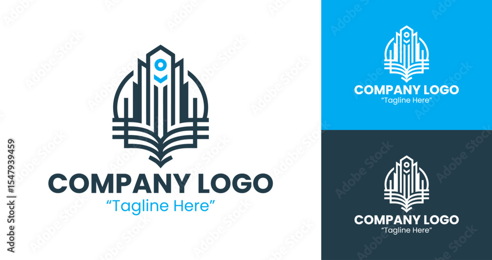Obraz premium Professional Company Logo Design for Business Branding and Corporate Identity in Light Blue and Dark Blue