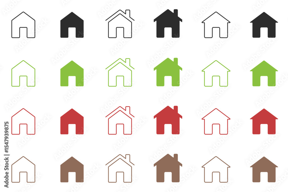 Fototapeta premium Collection of Home Icons