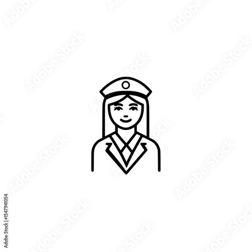 Simple icon of a flight attendant figure 