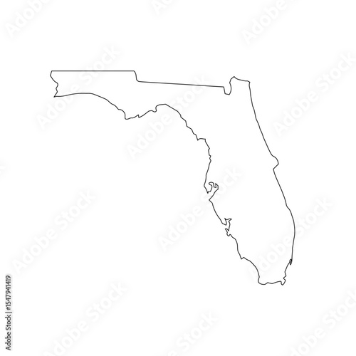 vector map of Florida isolated on a transparent background	