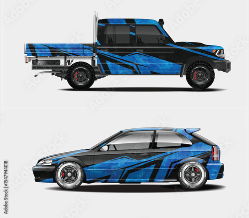 Custom Car Wraps Design for Pickup Truck and Sport Car