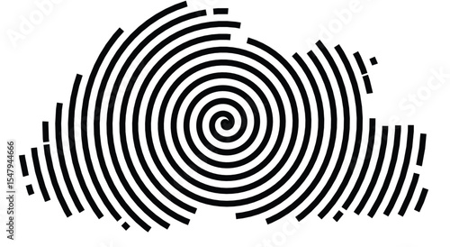 Abstract map of Bhutan showing the country with a black spiral line