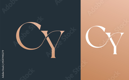 Initial letter CY YC logo design vector illustration for couple, wedding, and business