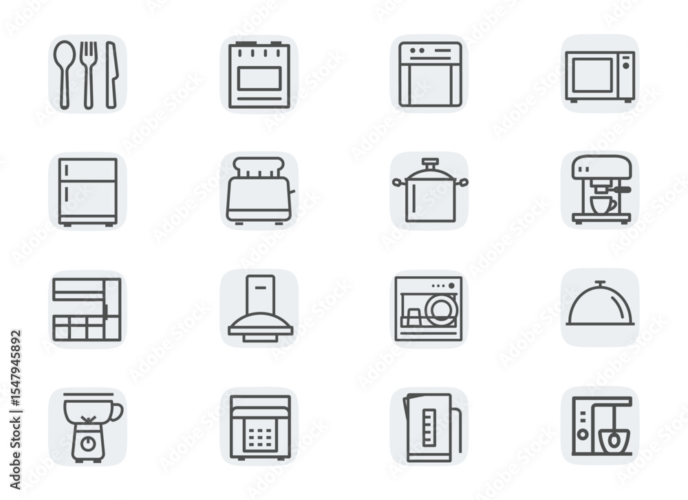 Kitchen and kitchen equipment. Concept editable stroke outline icons set isolated on white background flat vector illustration. Pixel perfect Kitchen and kitchen equipment. Concept editable stroke outline icons set isolated on white background flat vector illustration. Pixel perfect
