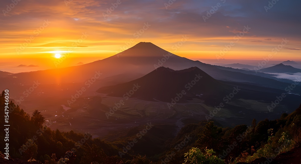 Majestic Sunrise Over Volcanic Mountain Range Breathtaking Landscape Photography Majestic Sunrise Over Volcanic Mountain Range Breathtaking Landscape Photography