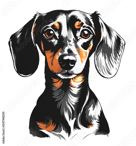 dachshund portrati vector illustration