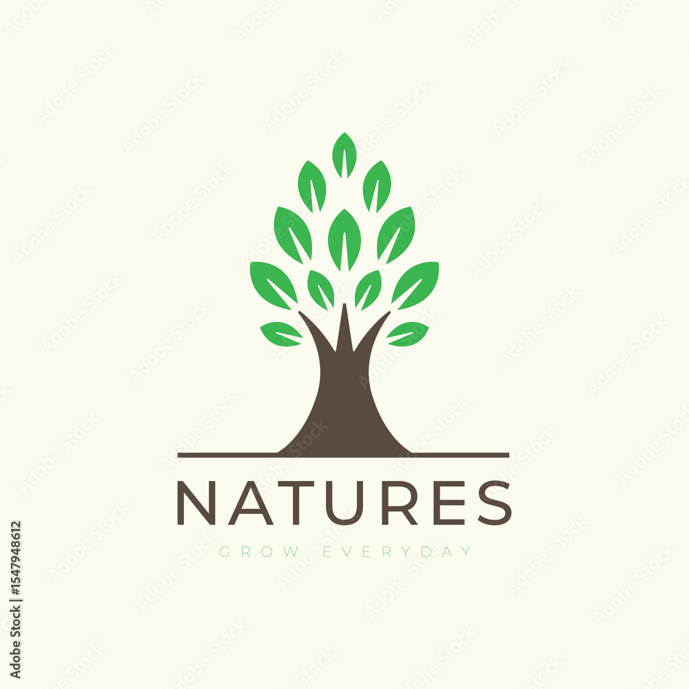 Fototapeta premium Tree logo growth logo modern flat vector