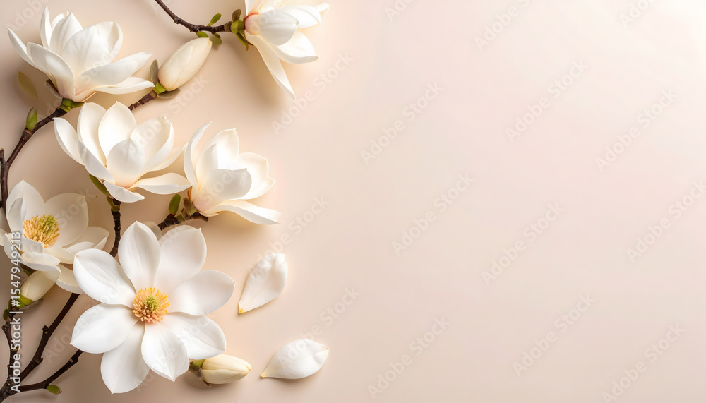 Blank Card with Delicate White Flowers and Artistic Floral Border Blank Card with Delicate White Flowers and Artistic Floral Border