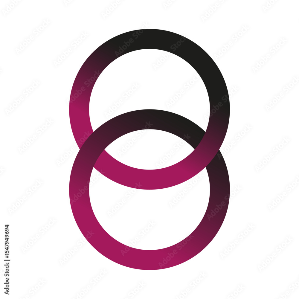 Obraz premium Elegant Overlapping Circles Logo with Gradient Effect