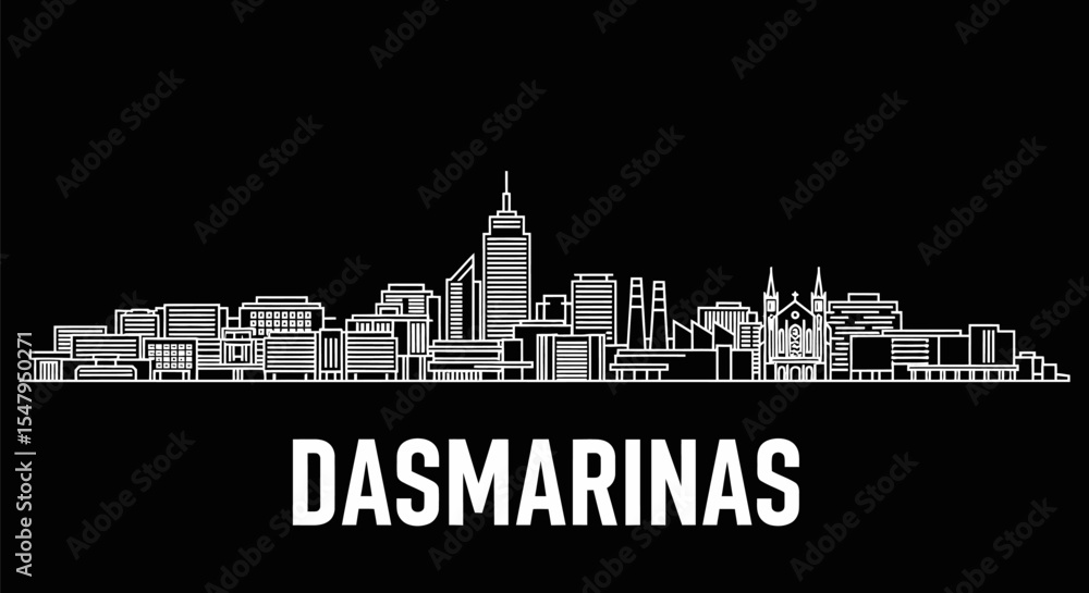 Obraz premium Dasmarinas City Skyline with Philippines, and Outline.