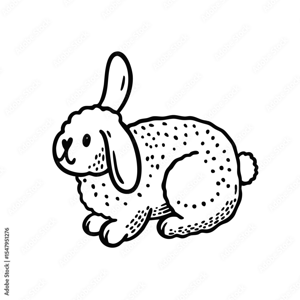 Fototapeta premium An adorable and cute cartoon bunny rabbit illustration perfect for delightful spring themes