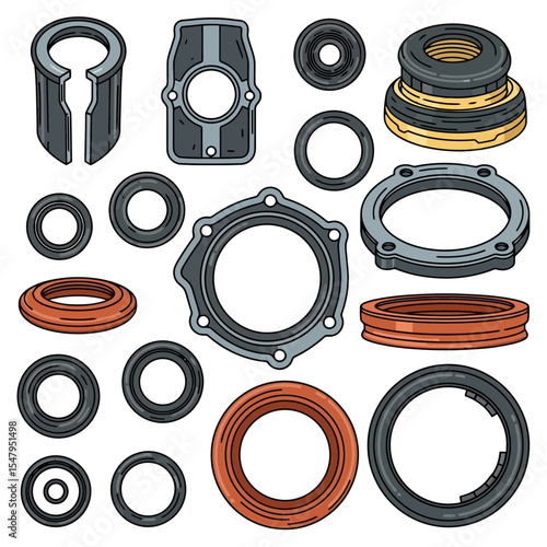 Auto parts set, gaskets and seals assortment