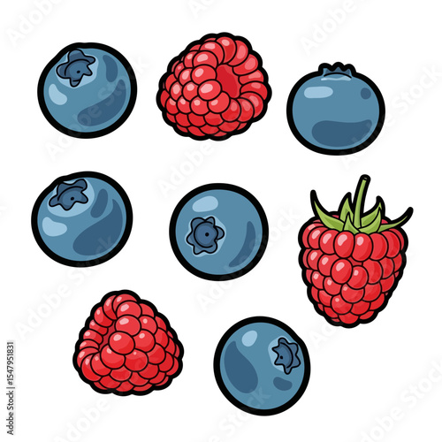 Blueberry and raspberry berry fruit arrangement