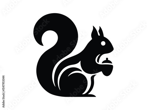 The curved tail squirrel logo vector design makes this squirrel vector perfect for outdoor adventure branding, stickers or logos.