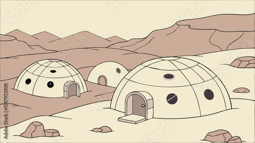 Desert Dome Homes Architectural Design Scalable Graphic for Branding and Logo Projects
