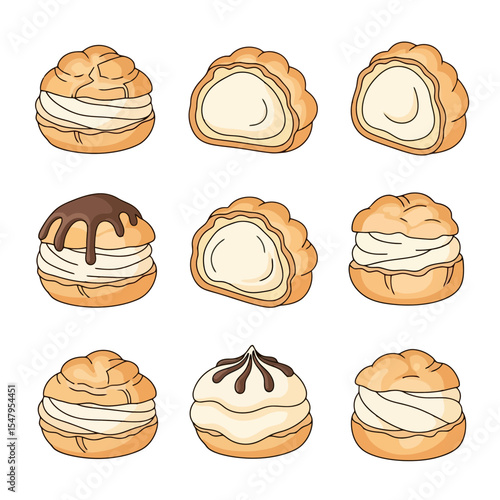 Cream puff pastry sweet dessert delicious food