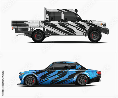 Custom Car Wraps for Truck and Coupe Graphic