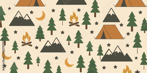 Rustic Camping Adventure Pattern