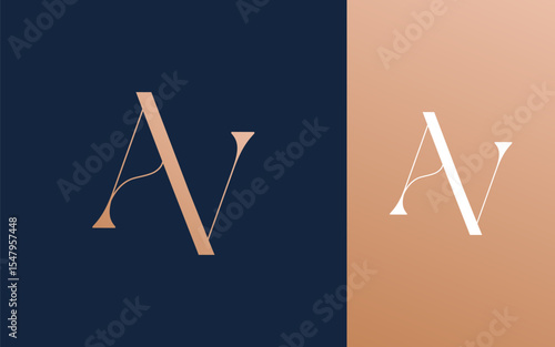 Initial letter AV VA logo design vector illustration for couple, wedding, and business