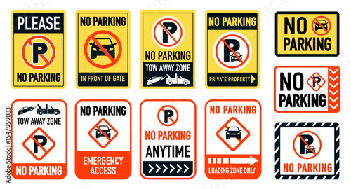 No Parking in front of gate, sign vector