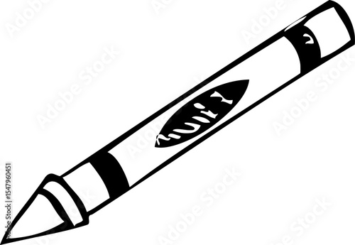 White crayon icon representing art tools, blending, highlighting, resist painting, and creative drawing techniques.