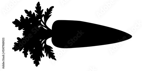 A carrot  full black silhouette vector illustration design