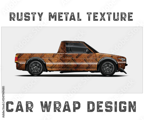 Rusty Metal Texture Car Wrap Design Pickup truck