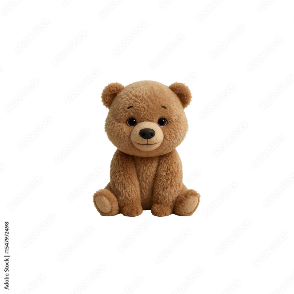 Fototapeta premium Adorable Brown Teddy Bear Sitting, Studio Shot