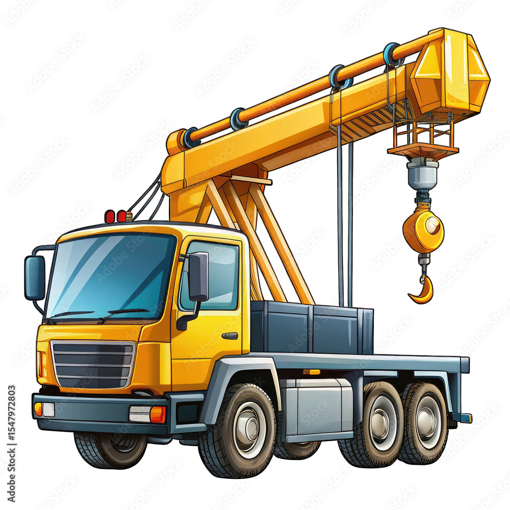 Fototapeta premium construction crane isolated on white