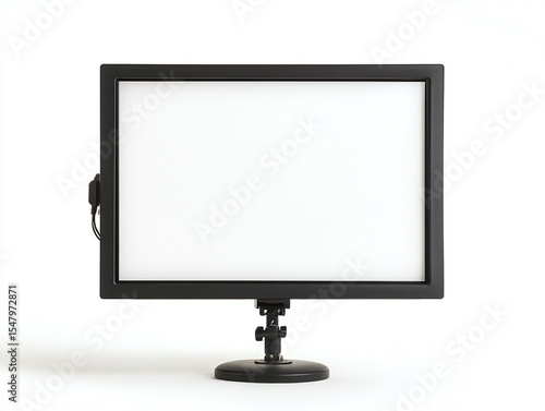 A teleprompter screen, isolated on a clean white background, with clear text and no shadow.