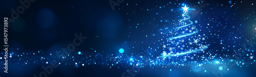 A winter scene with a magical Christmas Tree