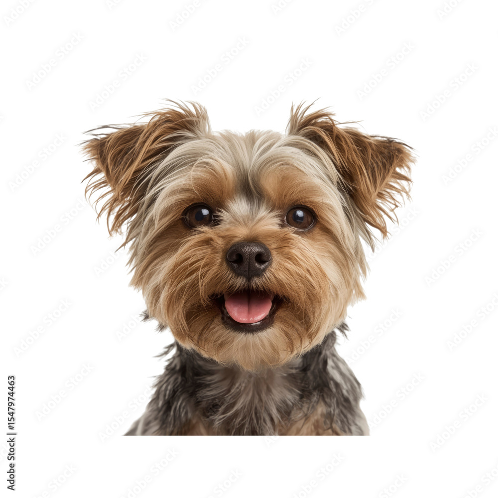 Adorable Yorkshire Terrier Puppy Portrait, Happy Dog Close Up Adorable Yorkshire Terrier Puppy Portrait, Happy Dog Close Up
