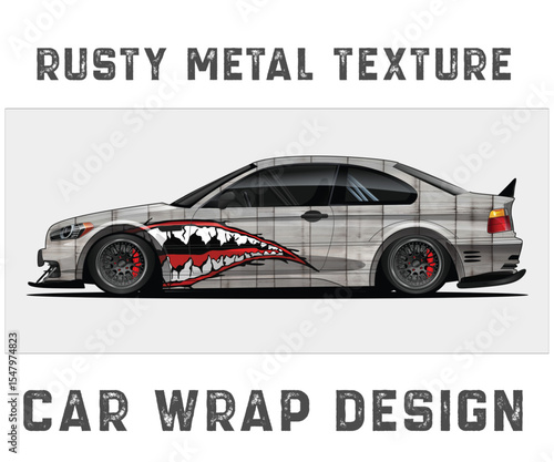 Rusty Metal Texture Car Wrap Design graphic design
