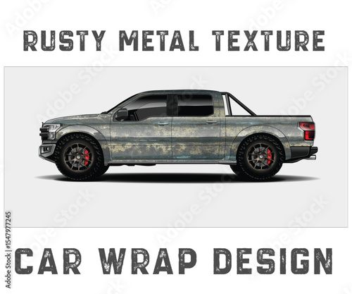 Rusty Metal Texture Car Wrap Design Truck graphic
