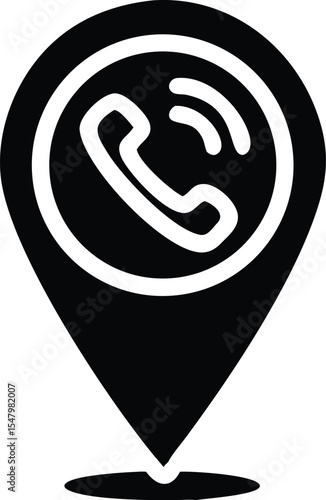 Call location icon illustrating phone contact and service availability