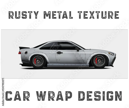Rusty Metal Texture Car Wrap Design graphic design