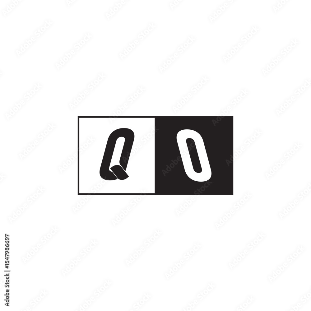 Monogram Logo Design Unique Simple Bold QO Initial Alphabet Vector Alphabet Monogram Logo Design Unique Simple Bold QO Initial Alphabet Vector Alphabet