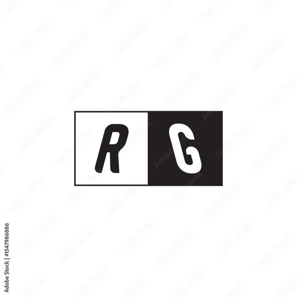 Monogram Logo Design Unique Simple Bold RG Initial Alphabet Vector Alphabet Monogram Logo Design Unique Simple Bold RG Initial Alphabet Vector Alphabet