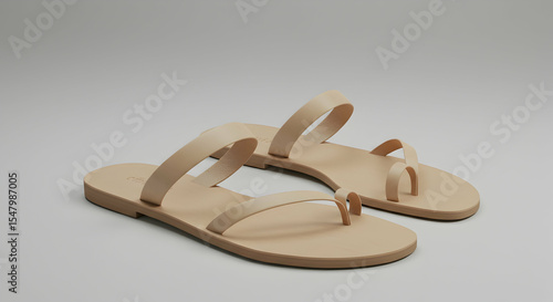 Neutral Tone Toe Ring Sandals for Summer Fashion