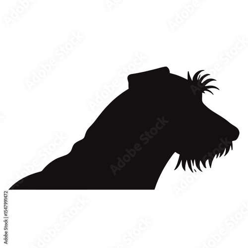Collection portrait Airedale Terrier dog silhouette animal canine vector