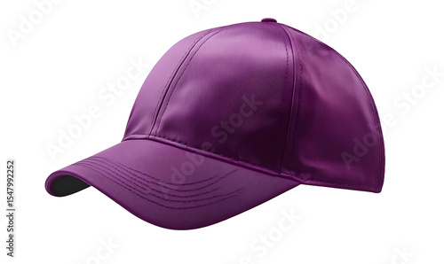 purple baseball cap mockup isolated on transparent  white background in PNG format.