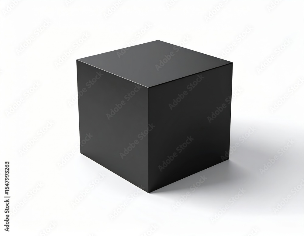 Fototapeta premium Blank Black Square Box Mockup On White Background