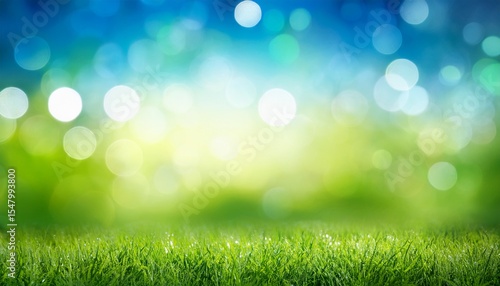 a blurred fresh spring summer blue and green abstract background bokeh