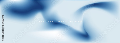 White and blue holographic gradient abstract background. Blurred soft blend color gradation liquid creative minimalist banner. Vector illustration.
