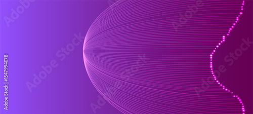 Abstract digital landscape with dynamic lines and innovative visual elements related to mathematics, physics or computer science. Distribution, vector field or trajectory calculation