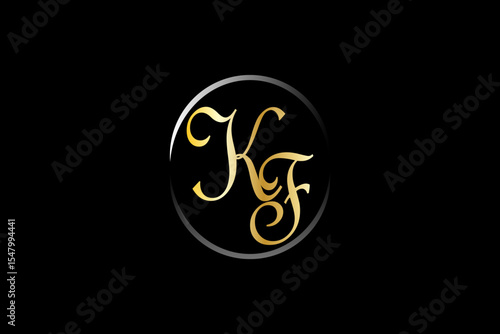 Letter logo. K F logo for business company. creative ,unique elegant design. K F  letter icon logo. 