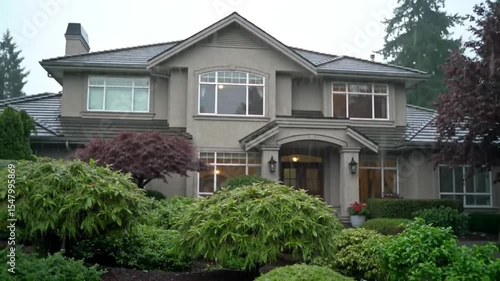 Wallpaper Mural Luxury real estate: stunning home with landscaping and architectural design showcase, vancouver bc canada Torontodigital.ca