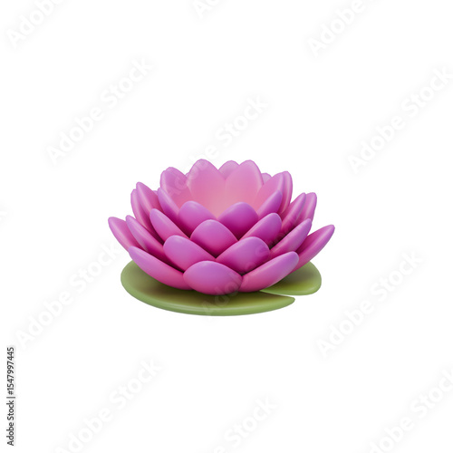 3d pink lotus flower